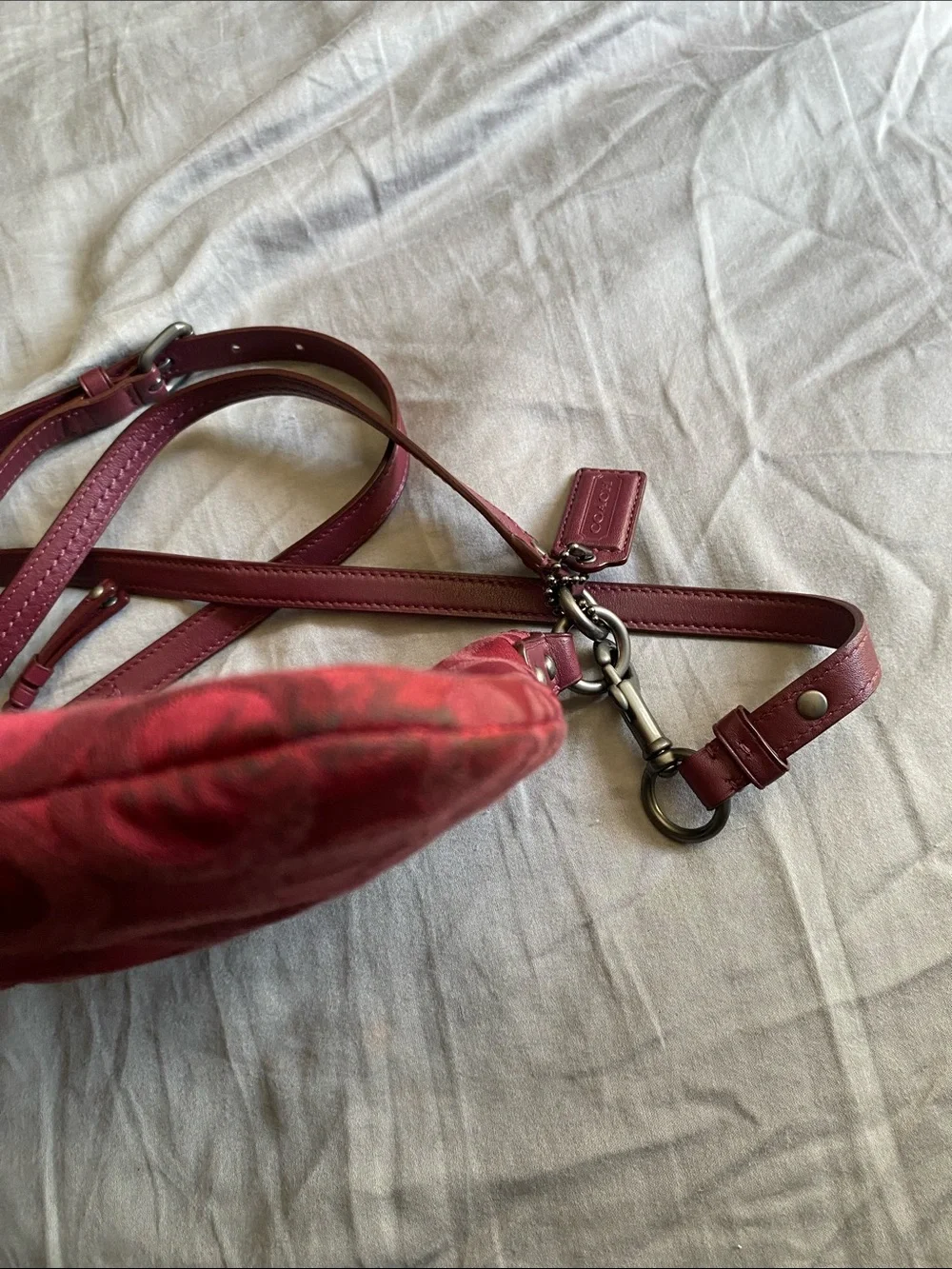 Coach Red Signature Monogram Crossbody Bag